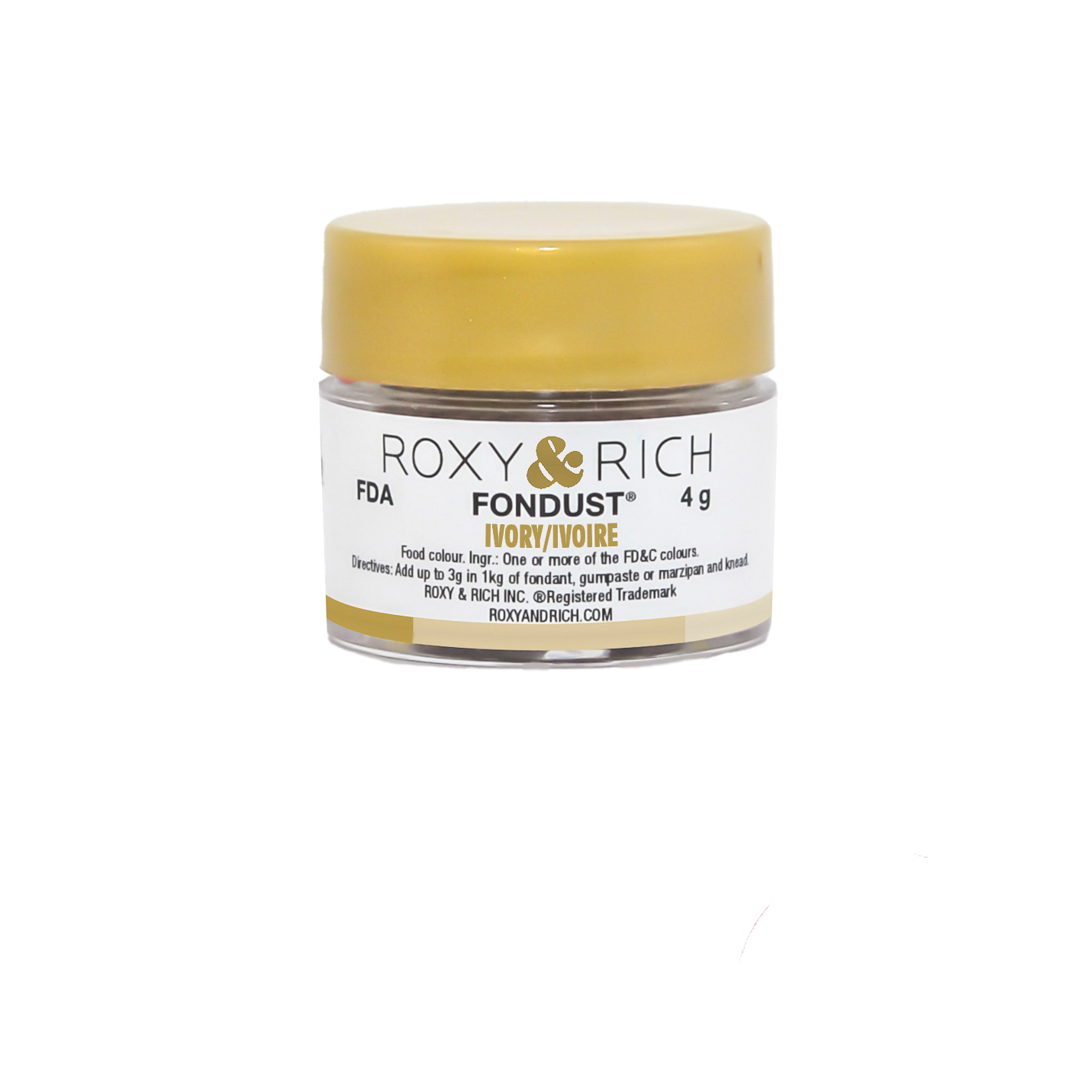 Colorant FONDUST Ivoire 4g - Roxy & Rich - Colorant alimentaire hydrosoluble - F4-003 - La Guilde Culinaire
