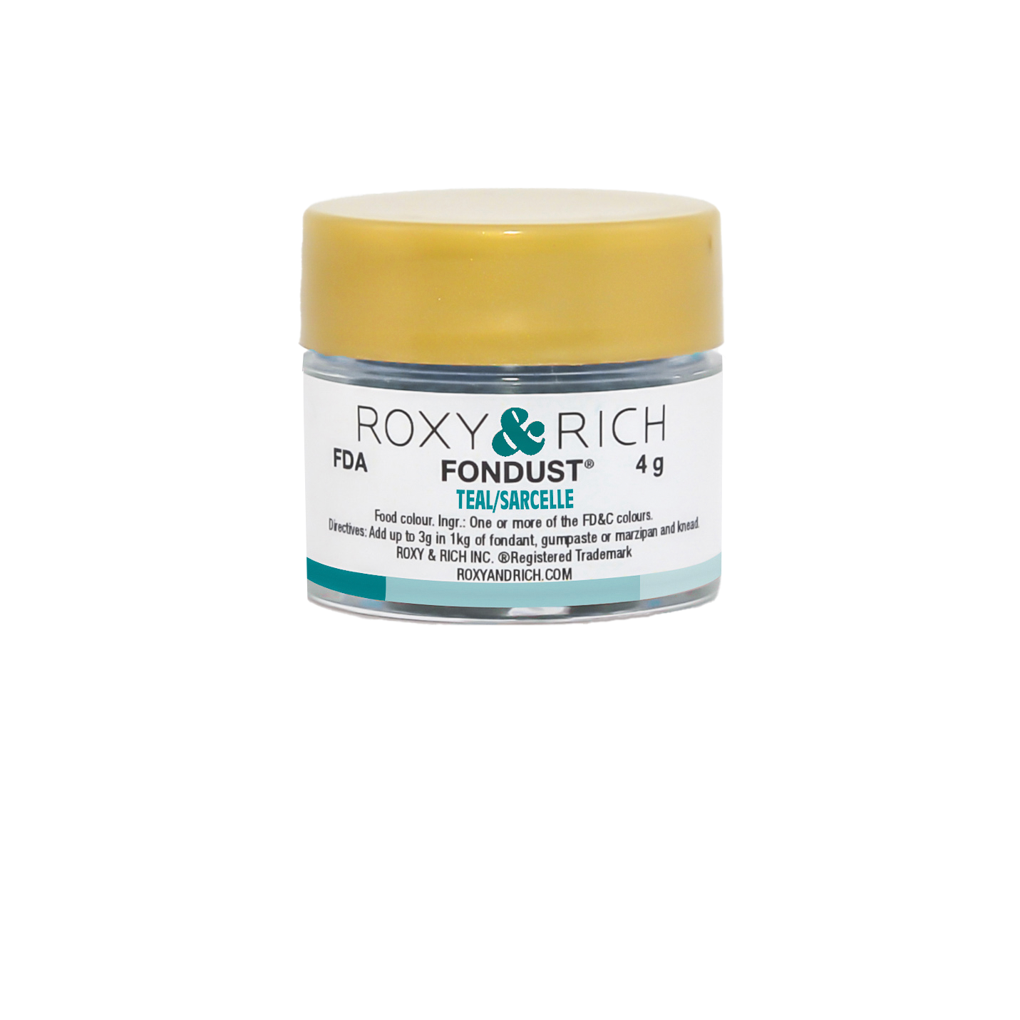 Colorant FONDUST Sarcelle 4g - Roxy & Rich - Colorant alimentaire hydrosoluble - F4-030 - La Guilde Culinaire