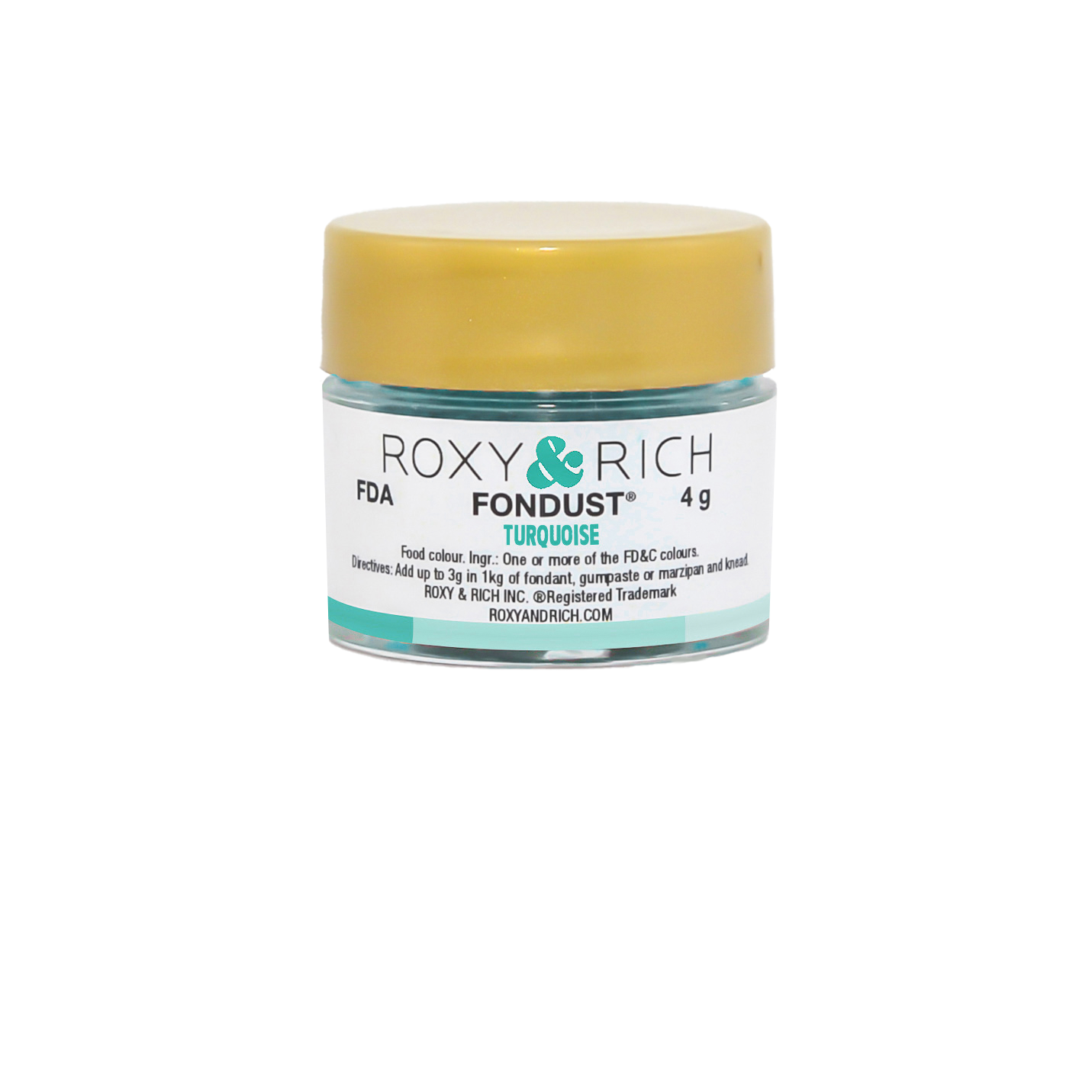 Colorant FONDUST Turquoise 4g - Roxy & Rich - Colorant alimentaire hydrosoluble - F4-031 - La Guilde Culinaire