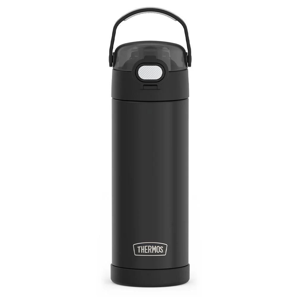 Bouteille d'eau FUNtainer avec couvercle verrouillable 470 ml (16oz) Noir Mat - Thermos - Bouteille d'eau - F42100BK6 - La Guilde Culinaire