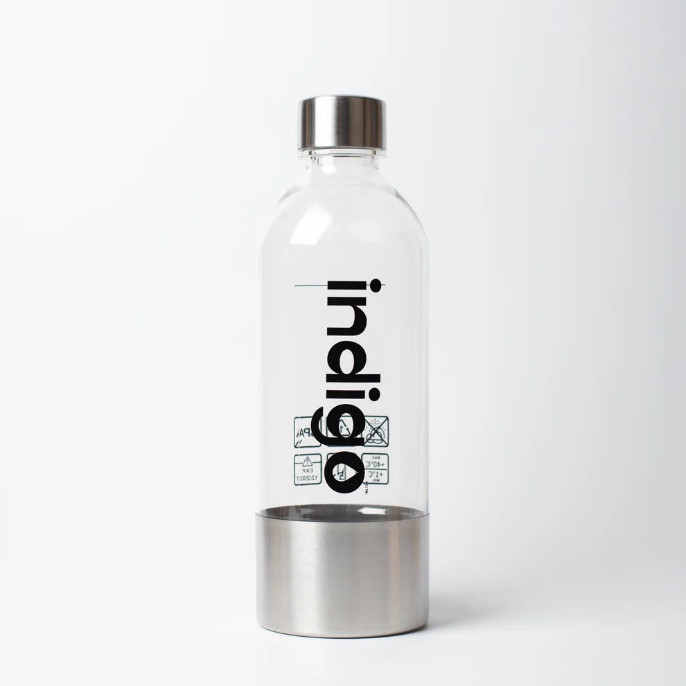 Bouteille réutilisable Indigo Soda 800 ml Aluminium brossé - Indigo Soda - Bouteille de gazéification - - La Guilde Culinaire