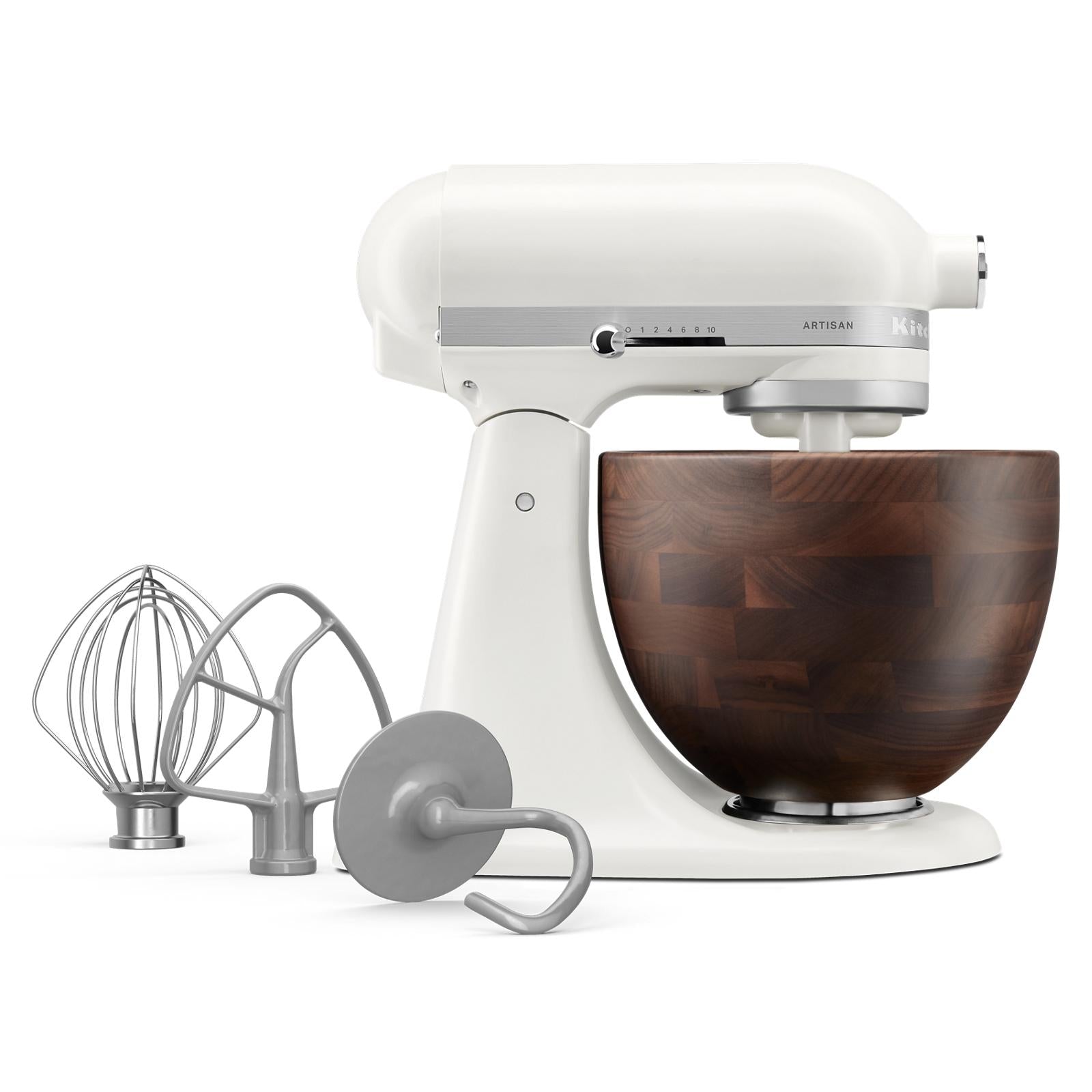 Batteur sur socle à tête inclinable de la série Artisan KitchenAid de 5 pintes avec bol en bois de noyer - Kitchenaid - Batteur sur socle - - La Guilde Culinaire