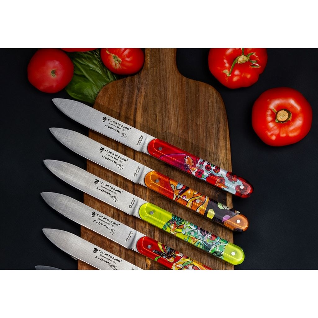 Coffret 6 couteaux Navette François Groslière, Claude Dozorme - Claude Dozorme - Couteau à steak - - La Guilde Culinaire