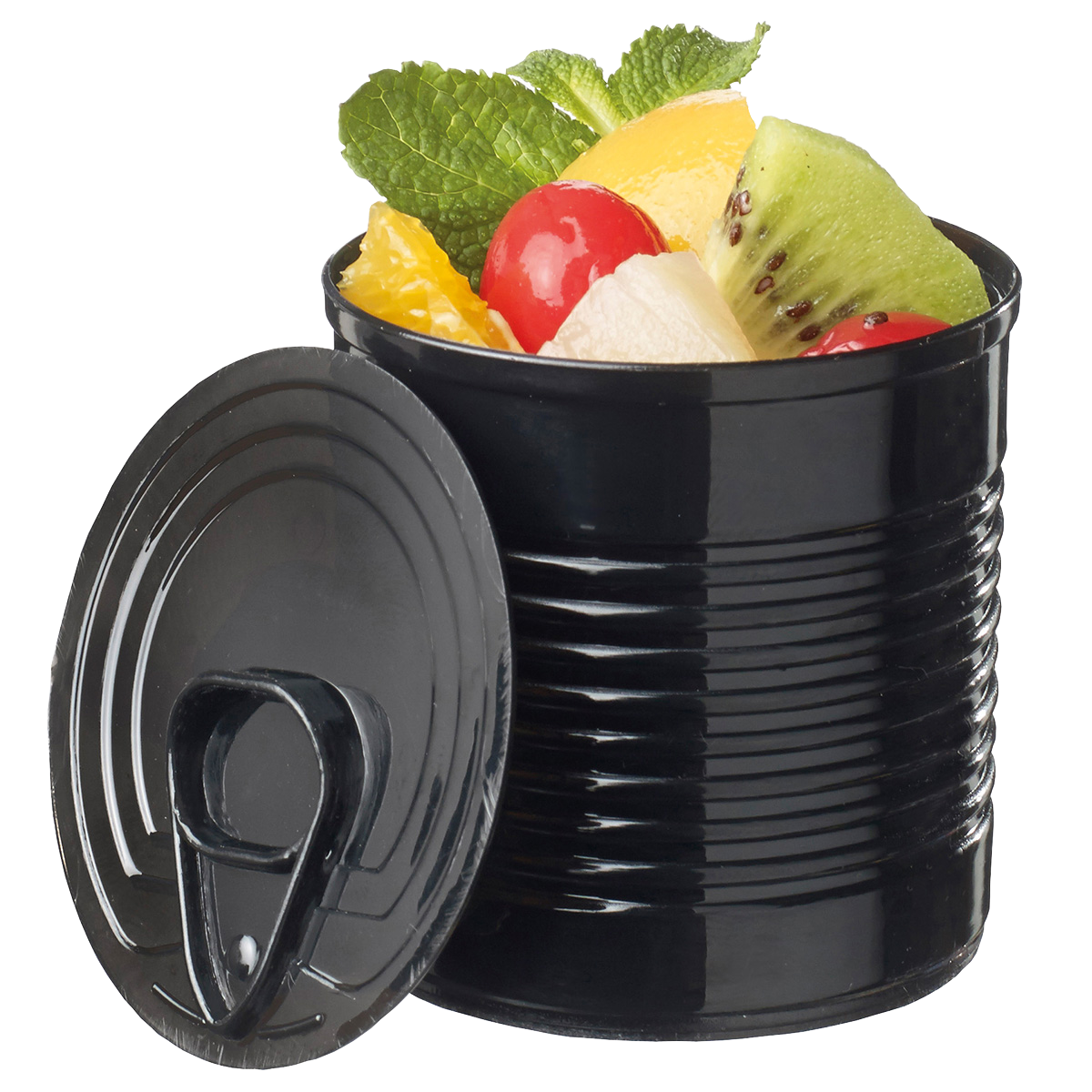 Boite de conserve 110 ml noire PP Paquet de 25 - Solia - Boîte de conservation - PS34517 - La Guilde Culinaire