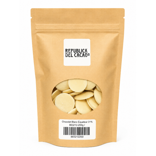 Chocolat Blanc Équateur 31% 200 g / 0.44 lbs - Republica Del Cacao - Chocolat - 31%équateur 883212-200g - La Guilde Culinaire