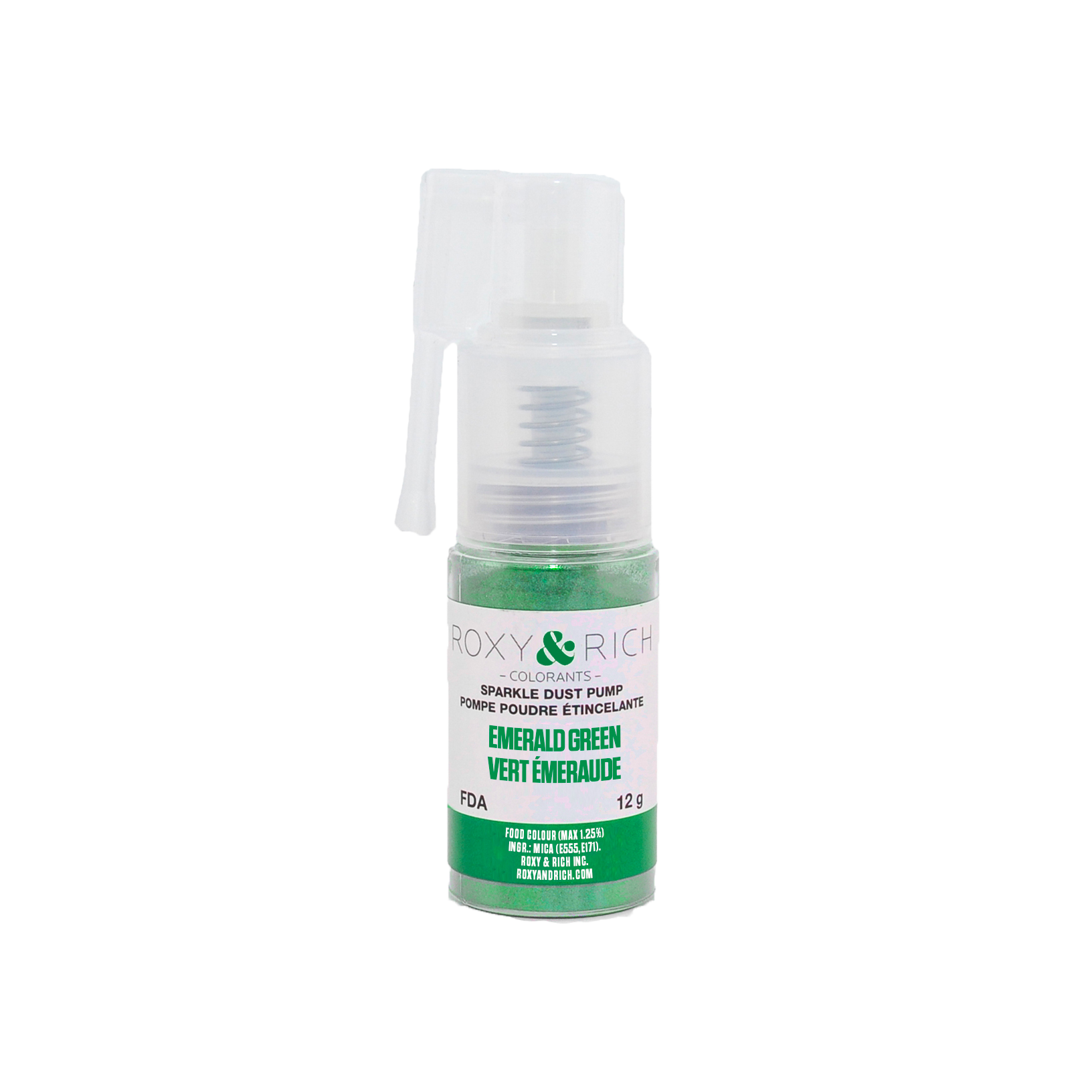 Pompes pour poudres étincelantes Vert Émeraude 12g - Roxy & Rich - Poudre étincelante - S12-033P - La Guilde Culinaire