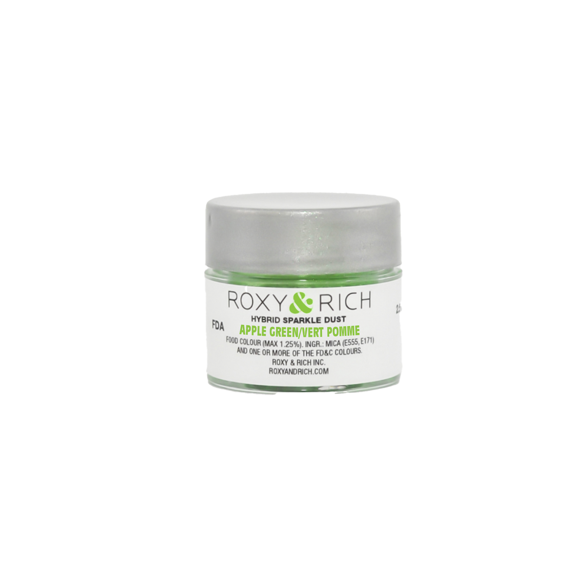 Poudre étincelante hybride Vert Pomme 2.5g - Roxy & Rich - Poudre étincelante - S2-035 - La Guilde Culinaire