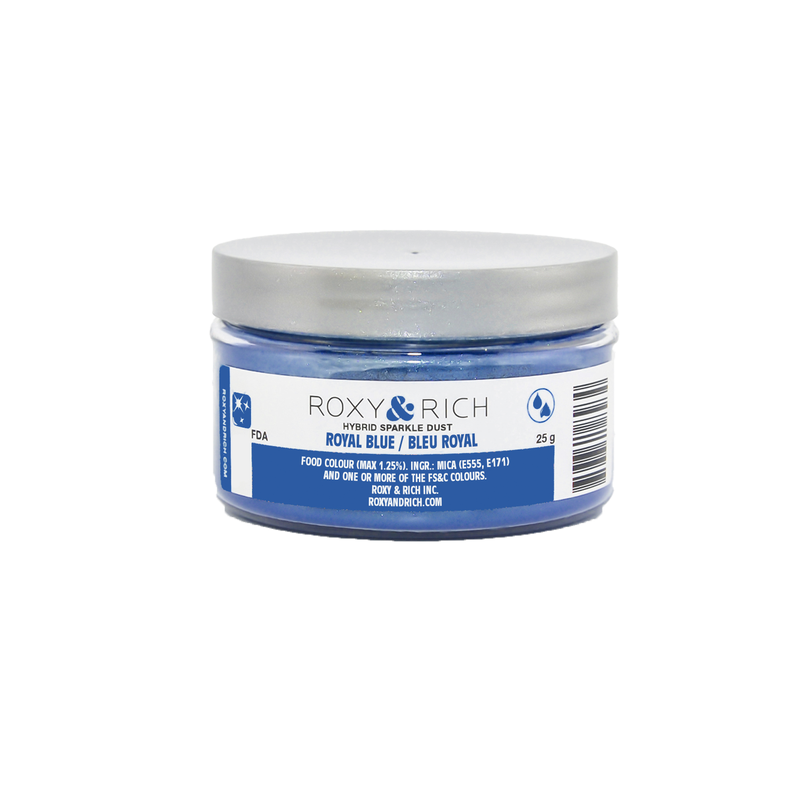 Poudre étincelante hybride Bleu Royal 25g - Roxy & Rich - Poudre étincelante - S25-005 - La Guilde Culinaire