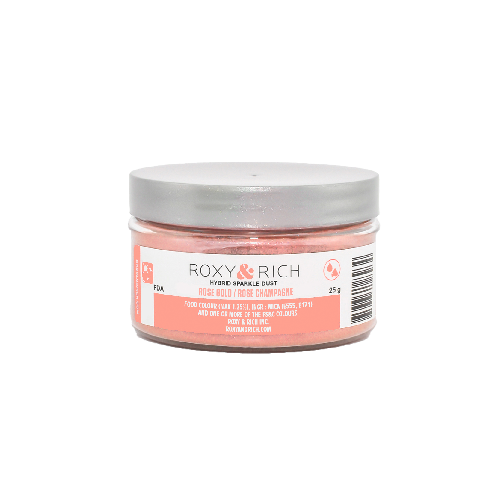 Poudre étincelante hybride Rose Champagne 25g - Roxy & Rich - Poudre étincelante - S25-054 - La Guilde Culinaire