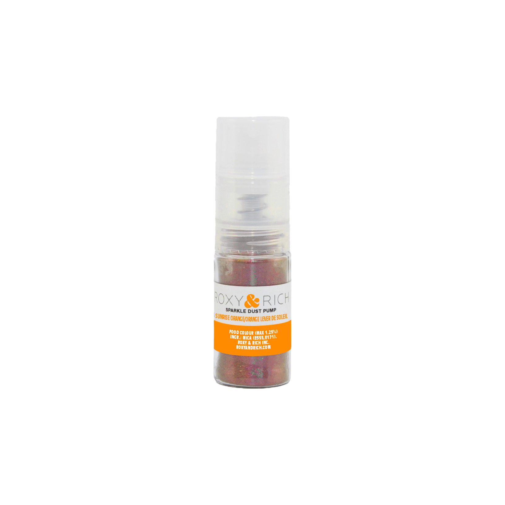 Pompes pour poudres étincelantes Orange Lever de Soleil 4g - Roxy & Rich - Poudre étincelante - S4-016P - La Guilde Culinaire