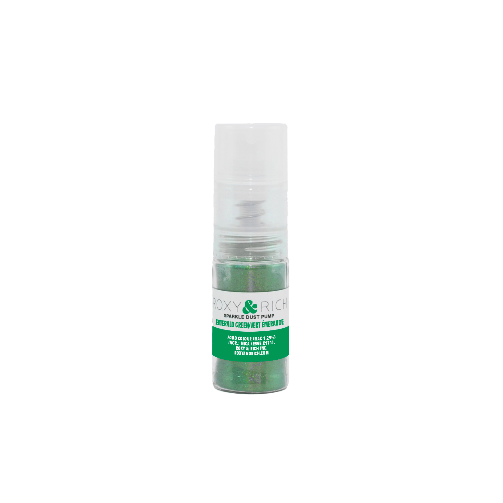 Pompes pour poudres étincelantes Vert Émeraude 4g - Roxy & Rich - Poudre étincelante - S4-033P - La Guilde Culinaire