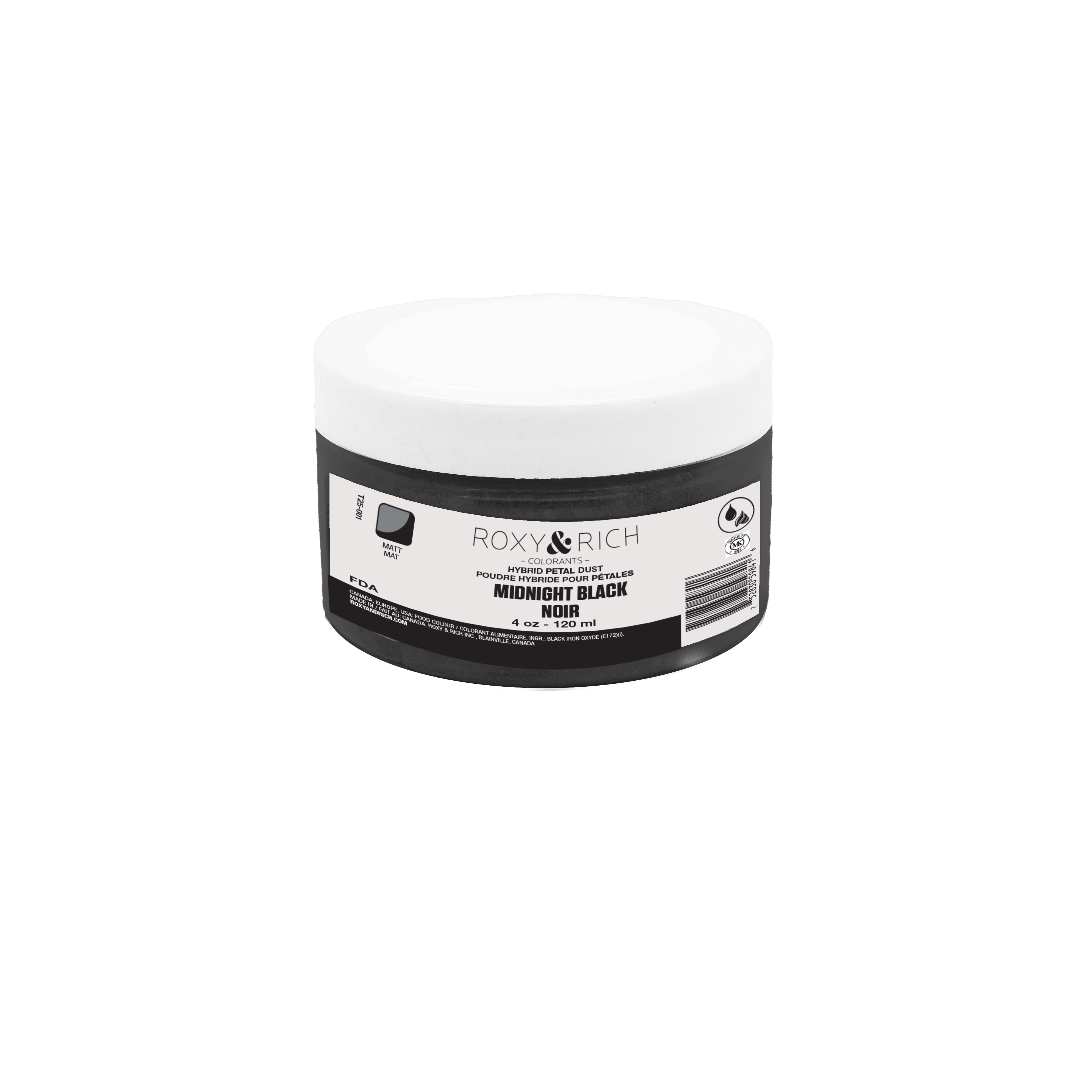 Poudres hybrides pour Pétales Noir 113g/ 4 oz - Roxy & Rich - Poudres Hybrides Pétales - T25-001 - La Guilde Culinaire