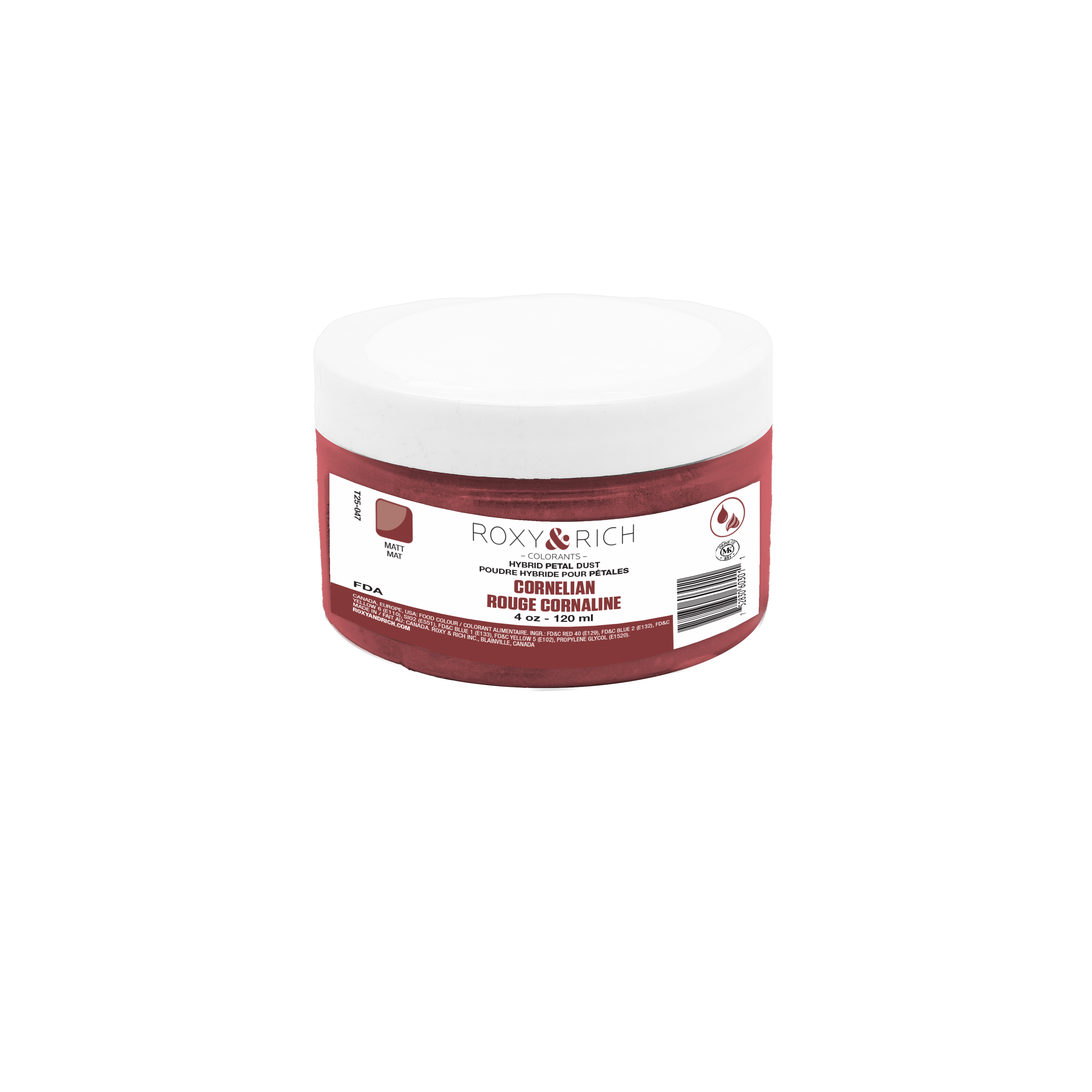 Poudres hybrides pour Pétales Rouge Cornaline 113g/ 4 oz - Roxy & Rich - Poudres Hybrides Pétales - T25-047 - La Guilde Culinaire