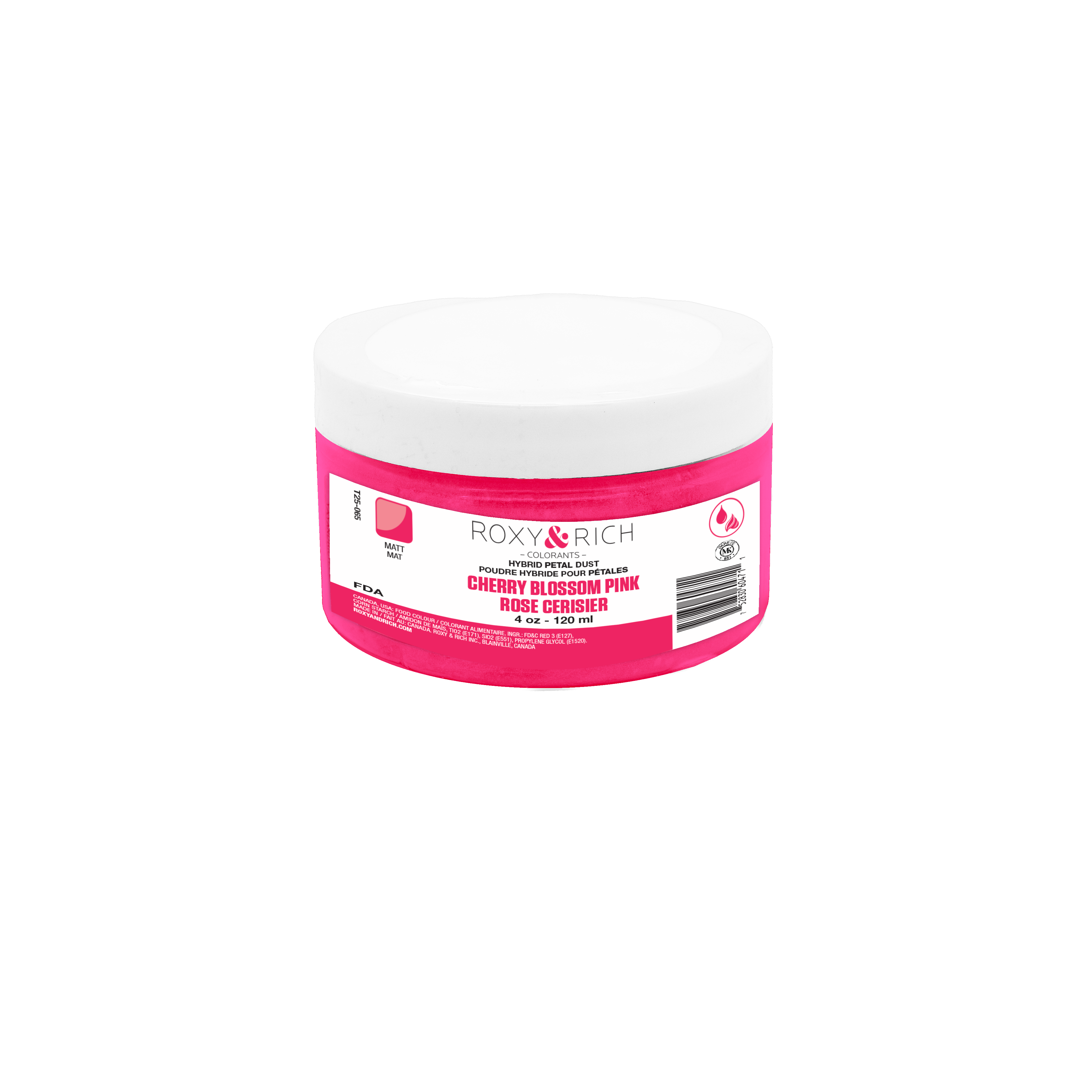 Poudres hybrides pour Pétales Rose Cerisier 113g/ 4 oz - Roxy & Rich - Poudres Hybrides Pétales - T25-065 - La Guilde Culinaire