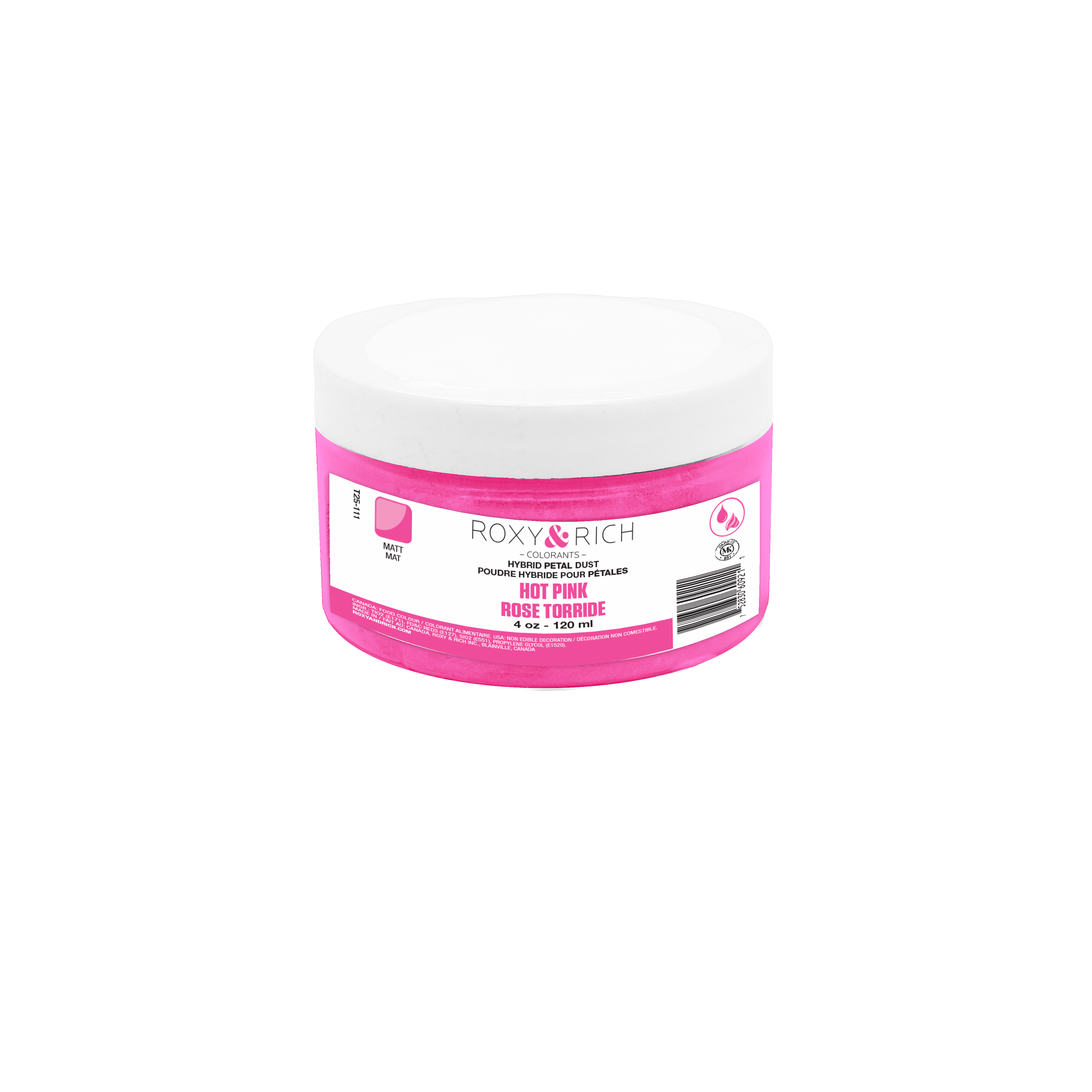 Poudres hybrides pour Pétales Rose Torride 113g/ 4 oz - Roxy & Rich - Poudres Hybrides Pétales - T25-111 - La Guilde Culinaire