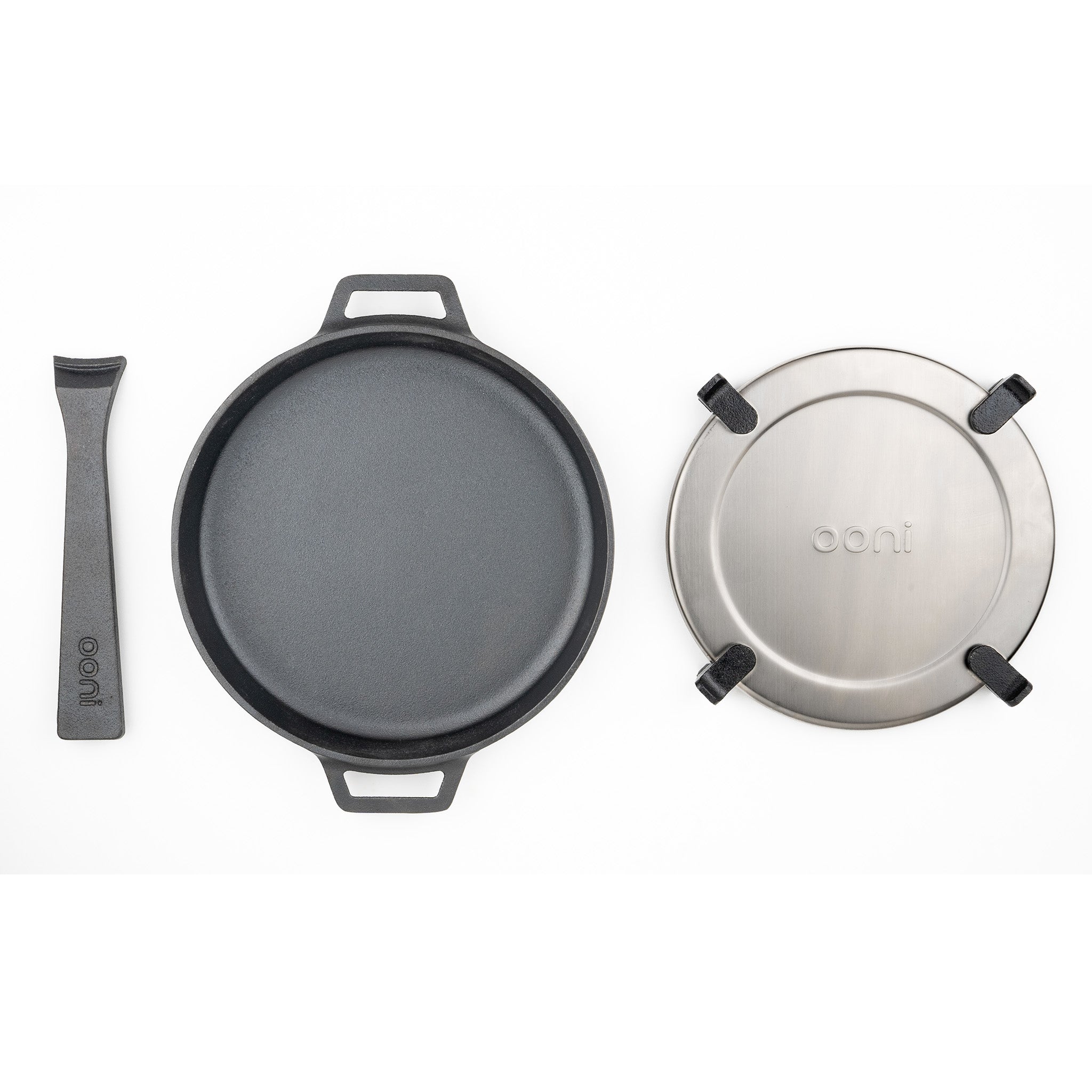 Poêle en fonte allant au four, planche inox Ooni - Ooni - Poêle en fonte - - La Guilde Culinaire