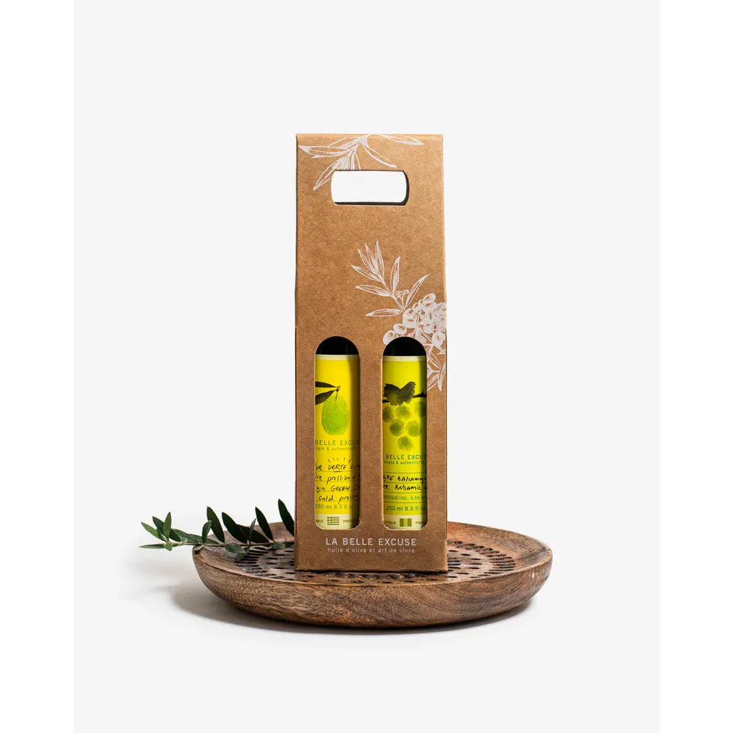 Duo Cadeau huile d'olive et vinaigre balsamique - La Belle Excuse - Huile d'olive - - La Guilde Culinaire
