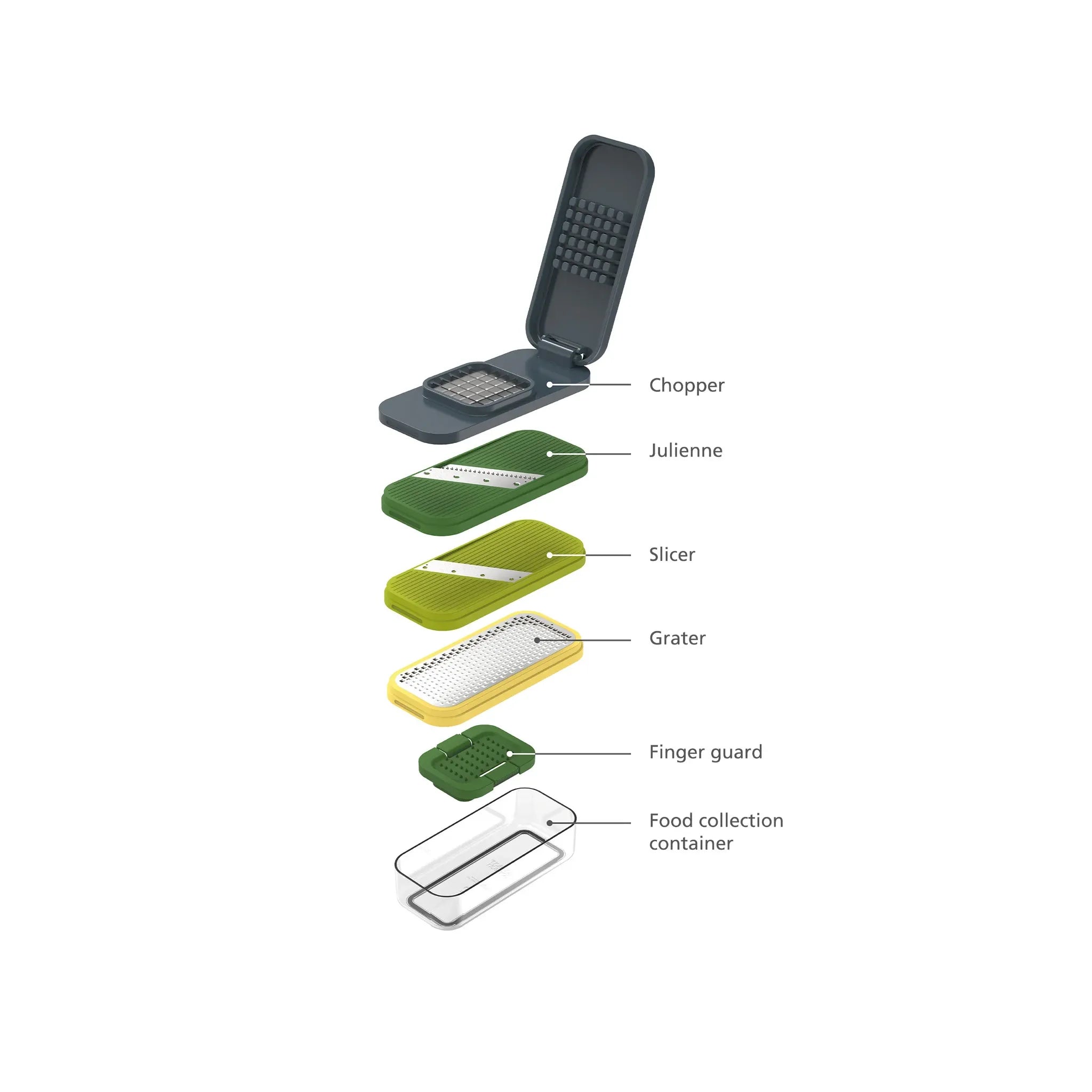 Multi-prep Compact ens. 4-en-1 pour trancher - Joseph Joseph - Râpe et zesteur - - La Guilde Culinaire