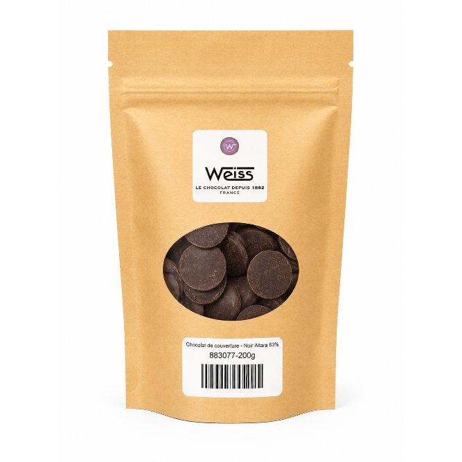 Chocolat de couverture - Noir Altara 63% 200 g / 0.44 lbs - Weiss - Chocolat - 883077-200g - La Guilde Culinaire