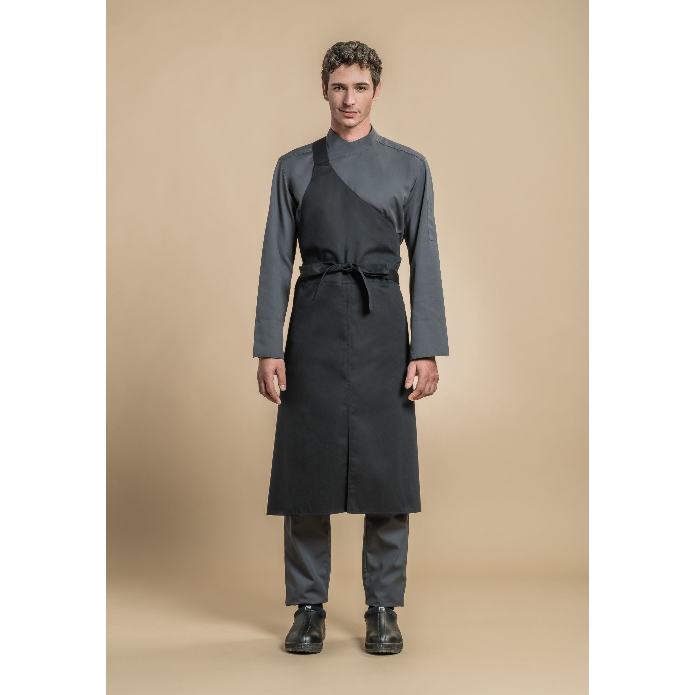 Tablier de boucher Aubrac Noir T1 - Clement Design - Tablier cuisine - AUBRAC N T1 - La Guilde Culinaire