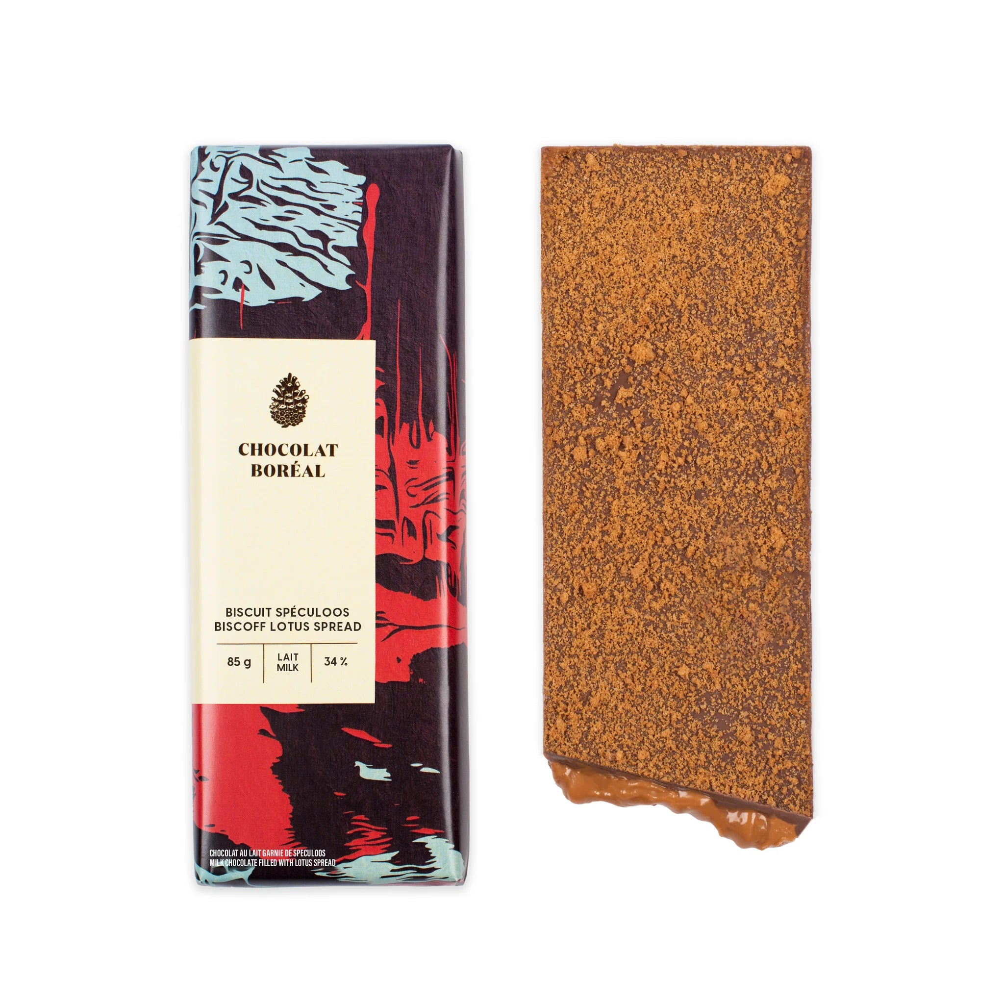 Gourmande LAIT – Crème de biscuit Spéculoos (85g) - Chocolat Boréal - Tablette de chocolat - - La Guilde Culinaire