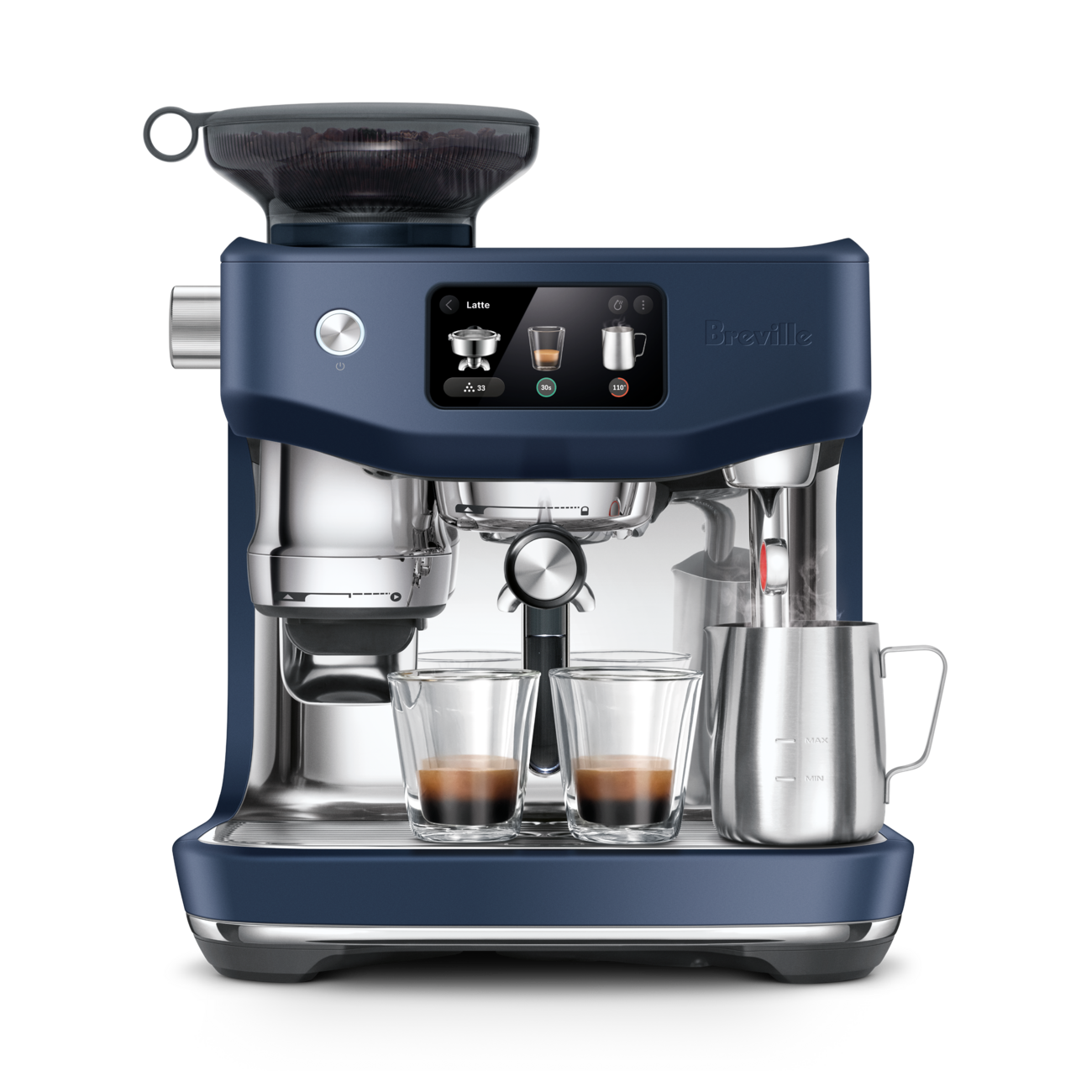 Machine à Café The Oracle Jet Bleu Damas - Breville - Machine à espresso - BES985DBL1BNA1 - La Guilde Culinaire
