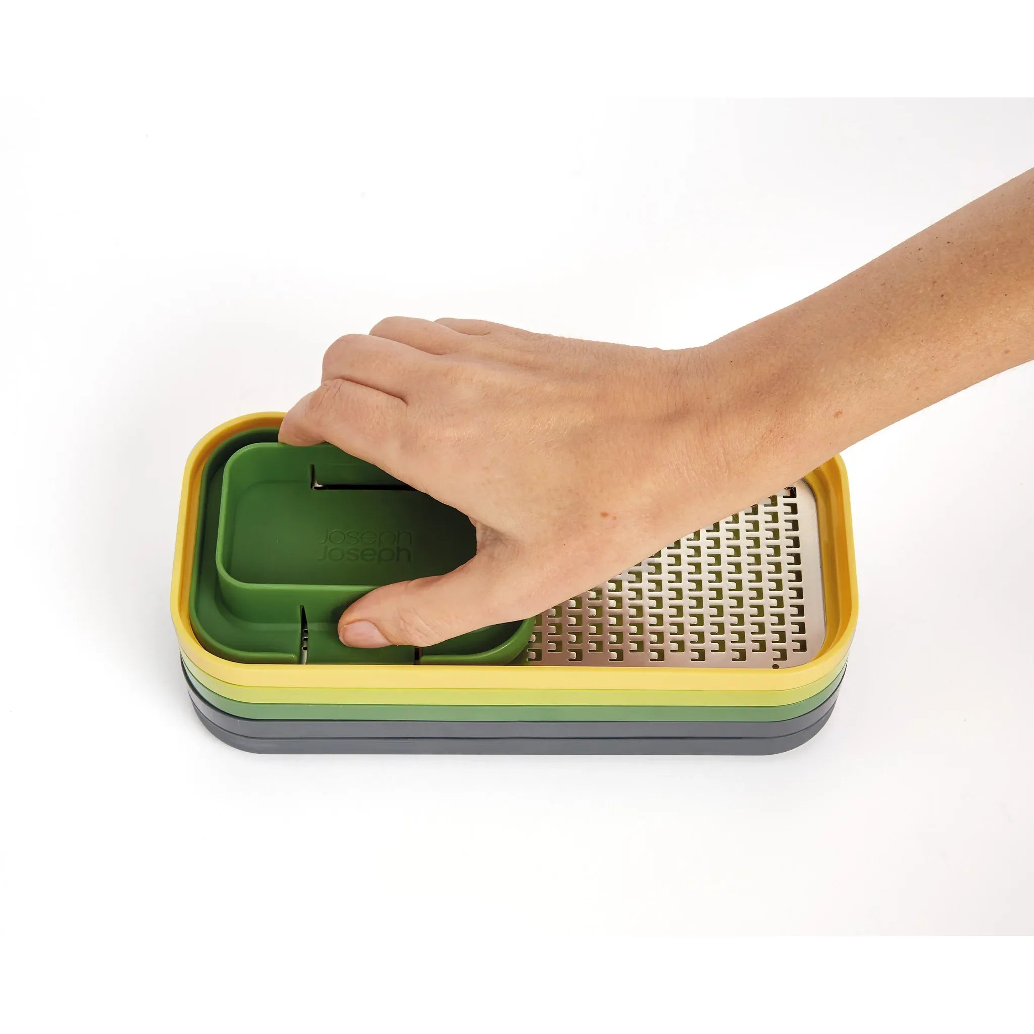 Multi-prep Compact ens. 4-en-1 pour trancher - Joseph Joseph - Râpe et zesteur - - La Guilde Culinaire
