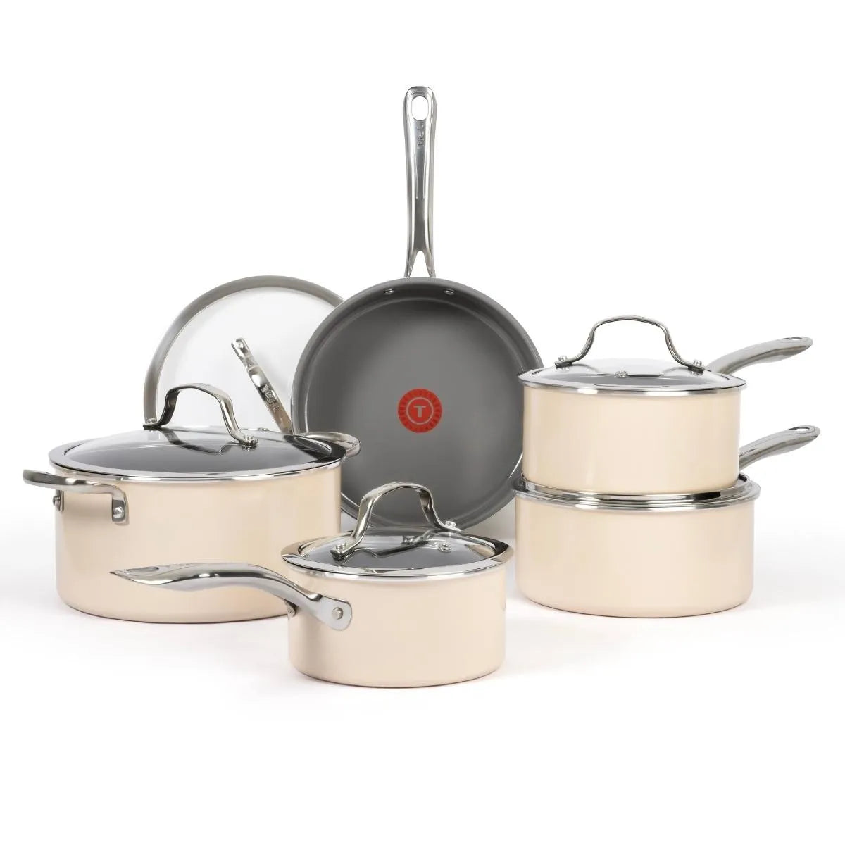 Batterie de cuisine antiadhésive en céramique 10 pièces T-fal Excellence - T-fal - Batterie de cuisine - - La Guilde Culinaire