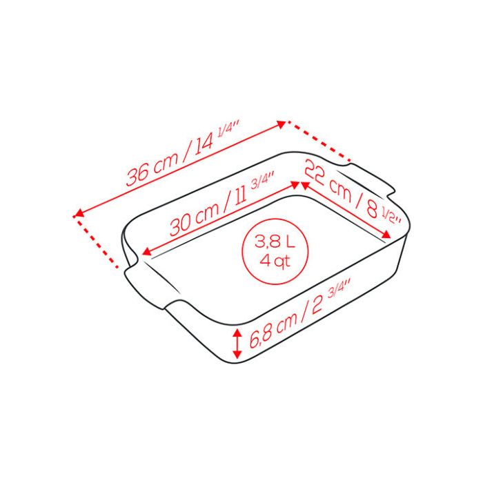 APPOLIA - Plat four céramique rectangle 36 cm - 14.25 po - Peugeot - Plat pour four - - La Guilde Culinaire