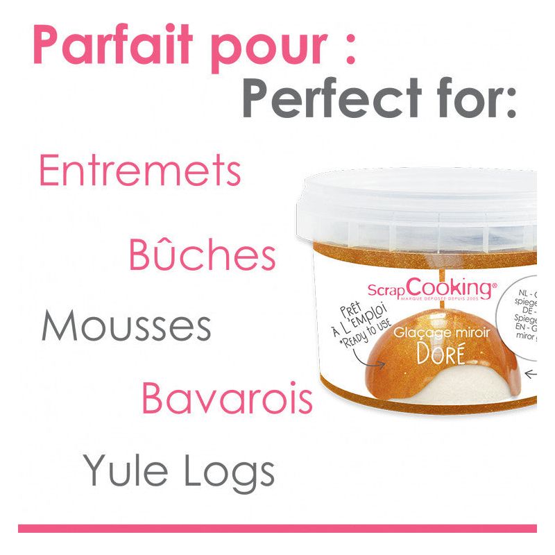 Glaçage miroir prêt à l'emploi doré 300g - Scrapcooking - Glaçage - - La Guilde Culinaire