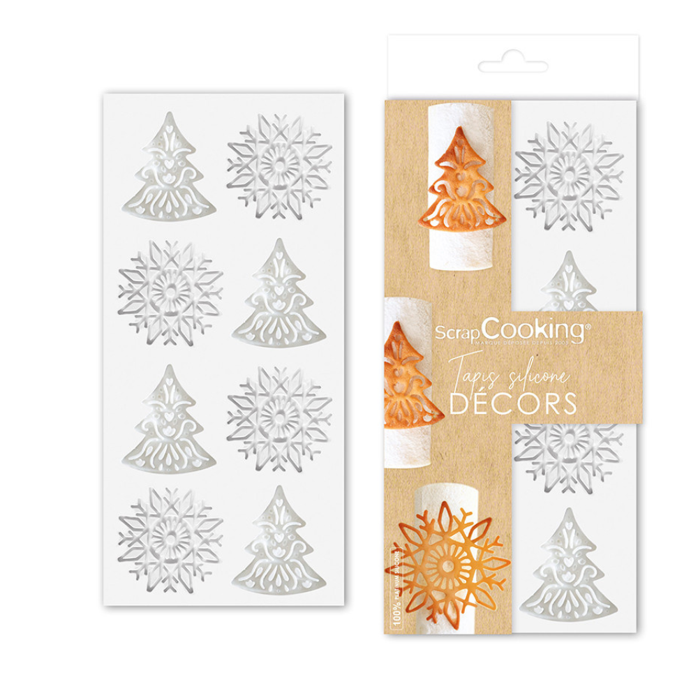 Tapis silicone pour tuile décors Sweet Xmas - Scrapcooking - Tapis de pâtisserie - - La Guilde Culinaire