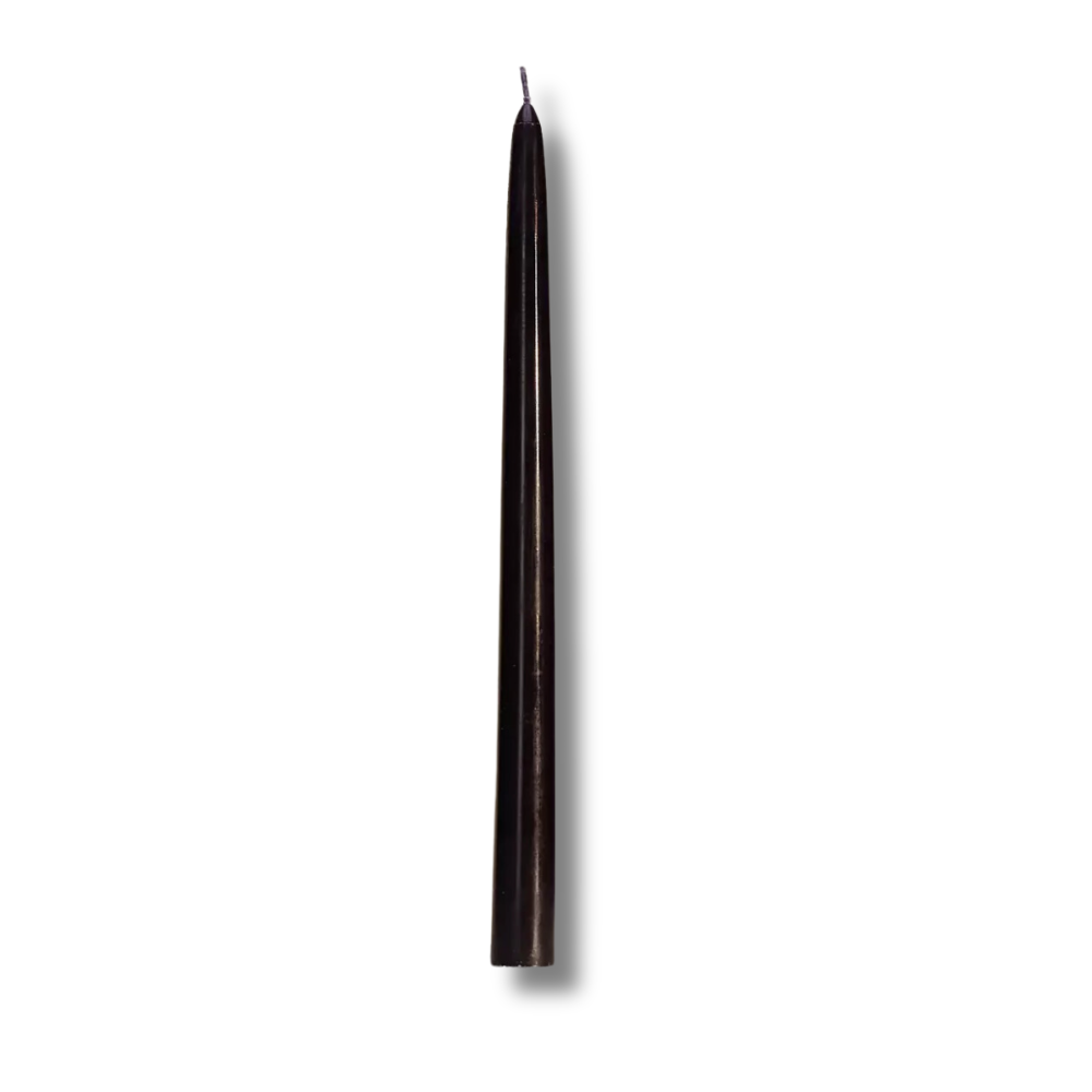 Bougies flambeau 8h Noir Intemporel - pqt 12 ! - Bougies La Française - Chandelle - - La Guilde Culinaire