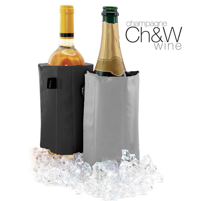 Refroidisseur à Vin et Champagne noir et gris - Pulltex - Refroidisseur à vin - - La Guilde Culinaire