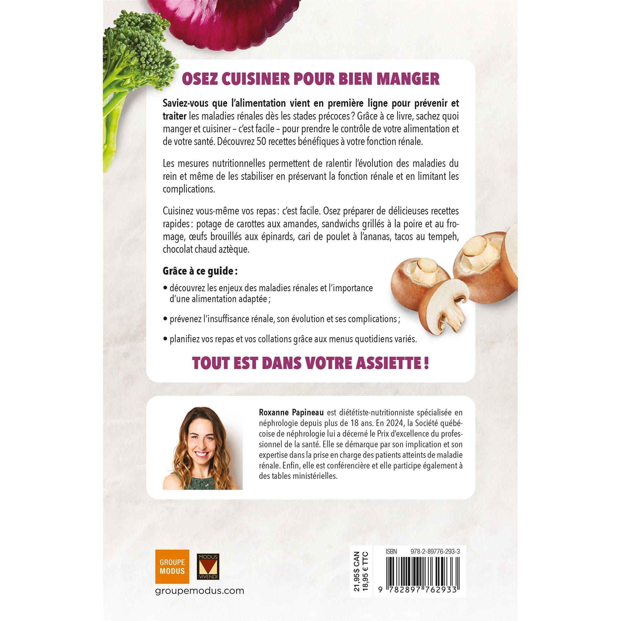 Santé rénale : misez d'abord sur l'alimentation - Modus Vivendi Ed. - Livre de cuisine - - La Guilde Culinaire
