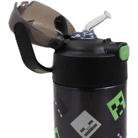 Bouteille d'eau FUNtainer avec paille 14oz (410 ml) - Minecraft - Thermos - Bouteille d'eau - - La Guilde Culinaire