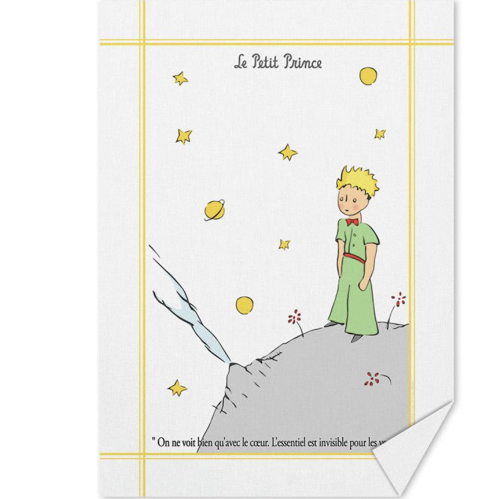 Torchon Planète fond blanc - Le Petit Prince - Editions Clouet - Linge à vaisselle - - La Guilde Culinaire