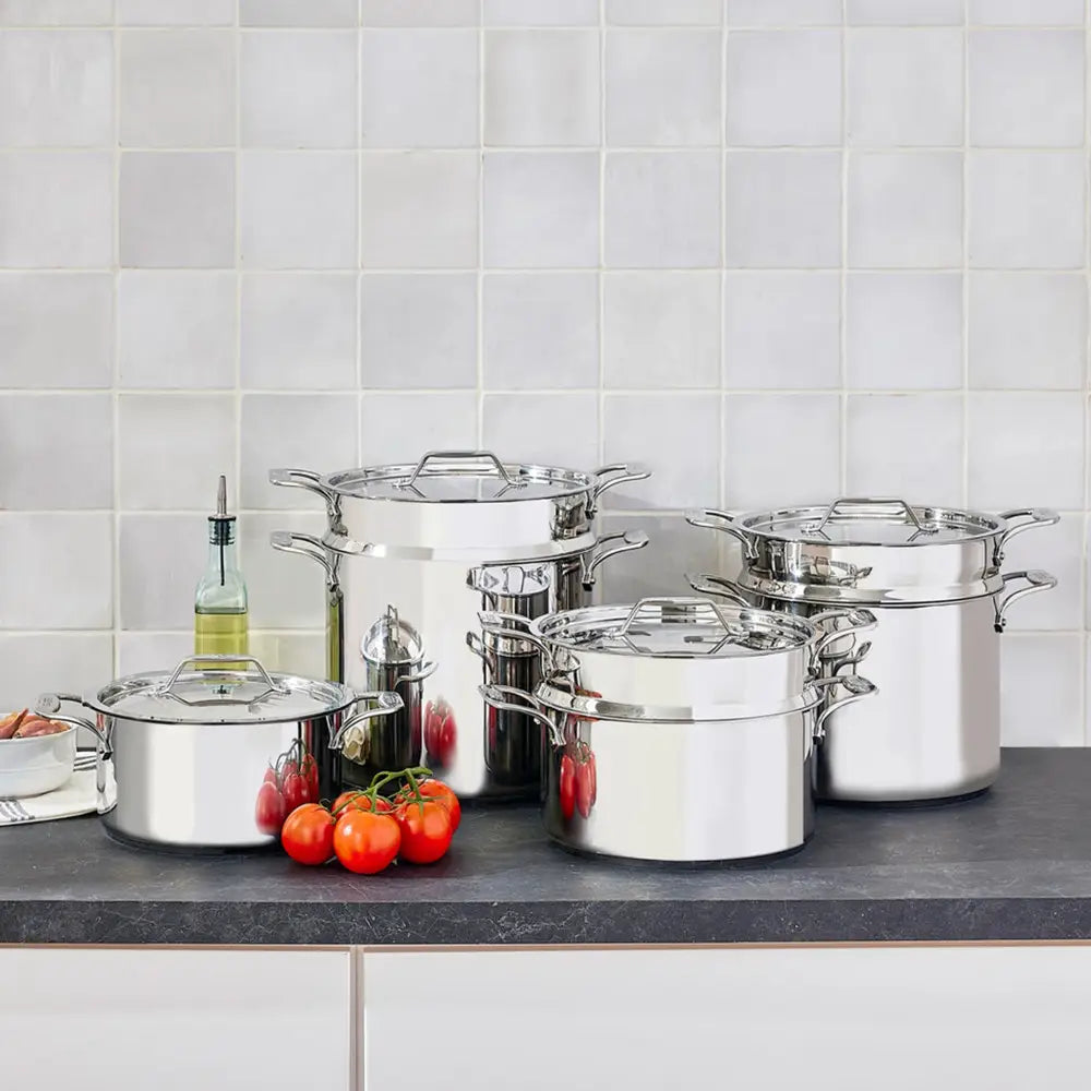 Multicuiseur en acier inoxydable avec passoire et couvercle, 8 pintes - All-Clad - Multicuiseur - - La Guilde Culinaire