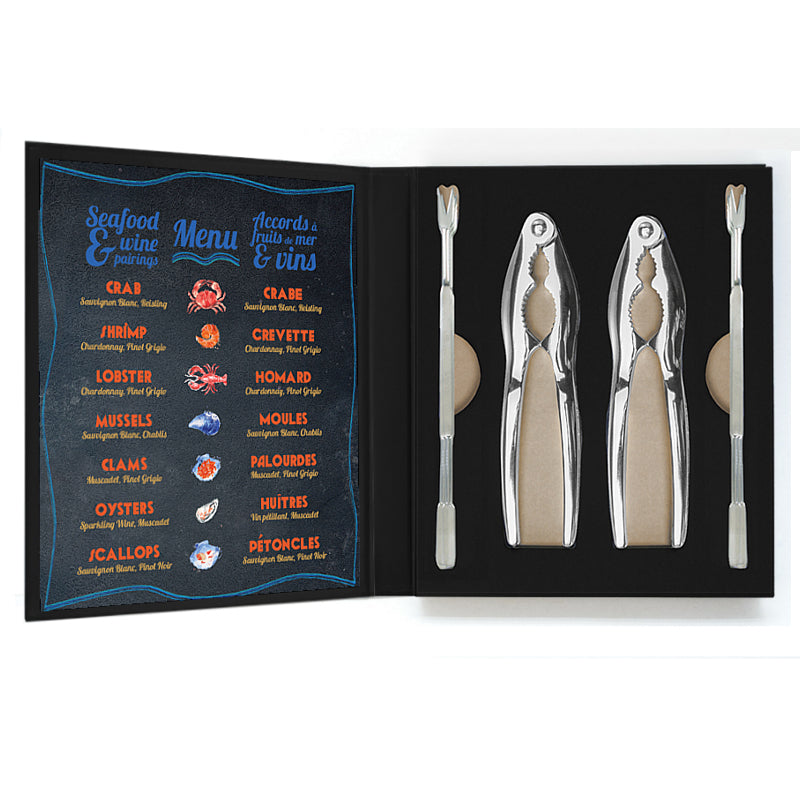 Ensemble de 8 outils à fruits de mer - Natural Living - Pince à crustacés - - La Guilde Culinaire