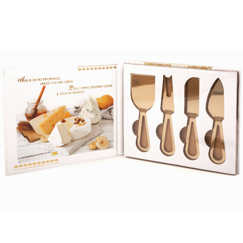 Ensemble de couteaux à fromage Doré (4 pièces) - Natural Living - Couteau à fromage - - La Guilde Culinaire