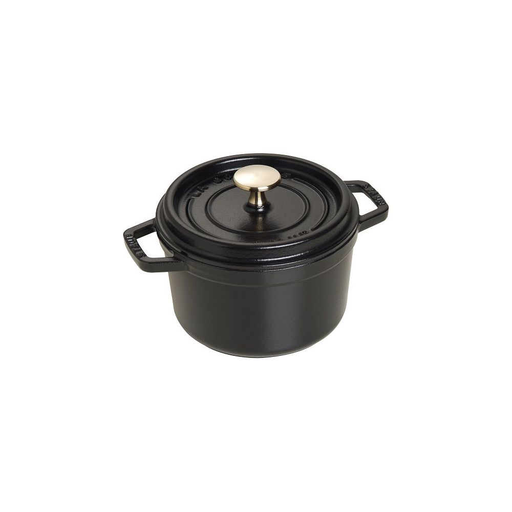 Cocotte ronde fonte et émail Noir 6.5'' 16cm 1.2L - Staub - Cocotte - - La Guilde Culinaire