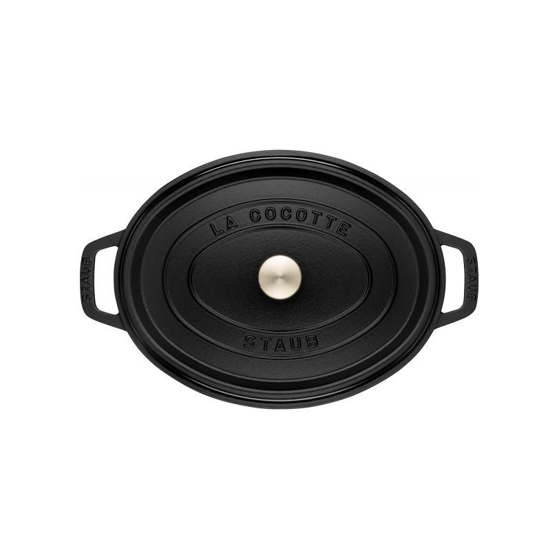 Cocotte ovale fonte et émail Noir 14'' 37cm 8L - Staub - Cocotte - - La Guilde Culinaire