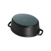 Cocotte ovale fonte et émail Noir 14'' 37cm 8L - Staub - Cocotte - - La Guilde Culinaire