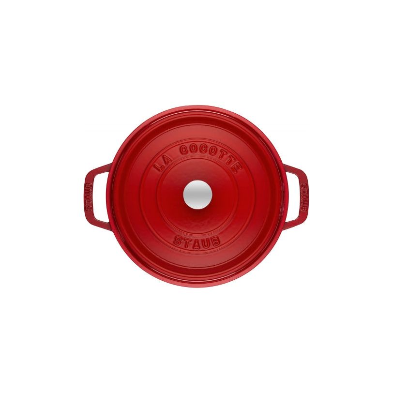Cocotte ronde fonte et émail Rouge 9'' 24cm 3.8L - Staub - Cocotte - - La Guilde Culinaire
