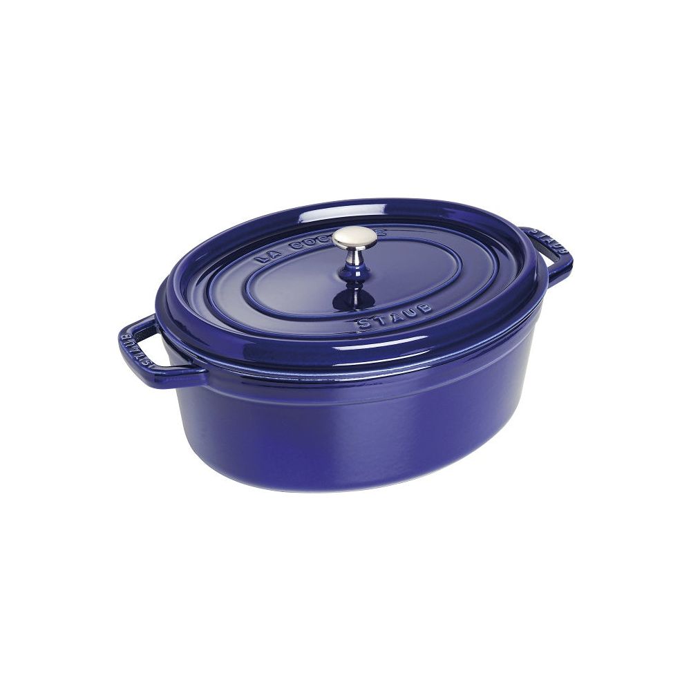 Cocotte ovale fonte et émail Bleu 31cm 5.5L - Staub - Cocotte - - La Guilde Culinaire
