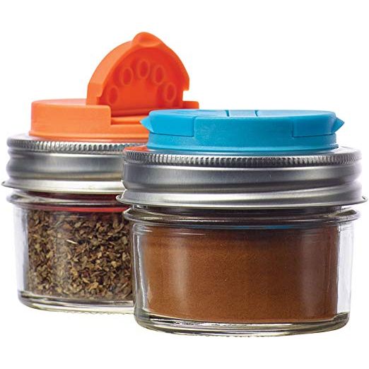 Couvercle à épices (2 un) orange-bleu pour pots Mason - Jarware - Pot masson - - La Guilde Culinaire