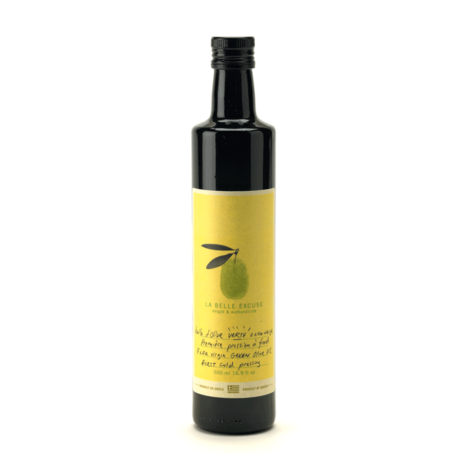Huile d’olive verte extra vierge (première pression à froid) 500ml - La Belle Excuse - Huile d'olive - - La Guilde Culinaire