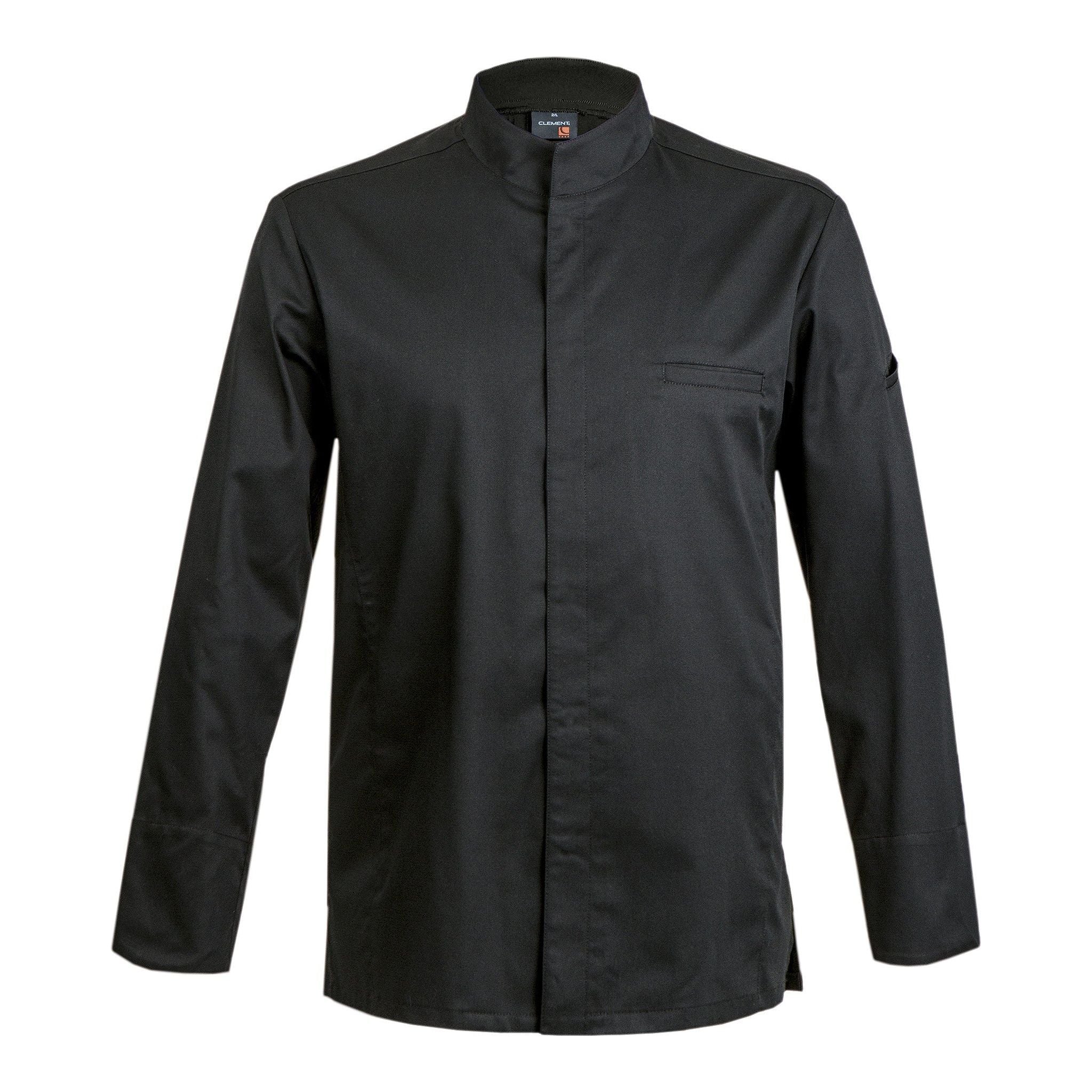 Veste de cuisine Catane * Noir Longues T1 - UE M-46/48 - US 36/38 - Clement Design - Veste cuisine homme - CATANE NOIR ML T1 - La Guilde Culinaire