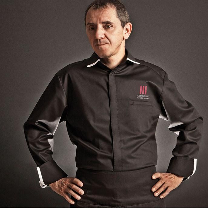Veste de cuisine Imperia Noir * Noir (col blanc) Longues T3 - UE XL-54/56 - US 42/45 - Clement Design - Veste cuisine homme - IMPERIA NOIR ML T3 DIS - La Guilde Culinaire