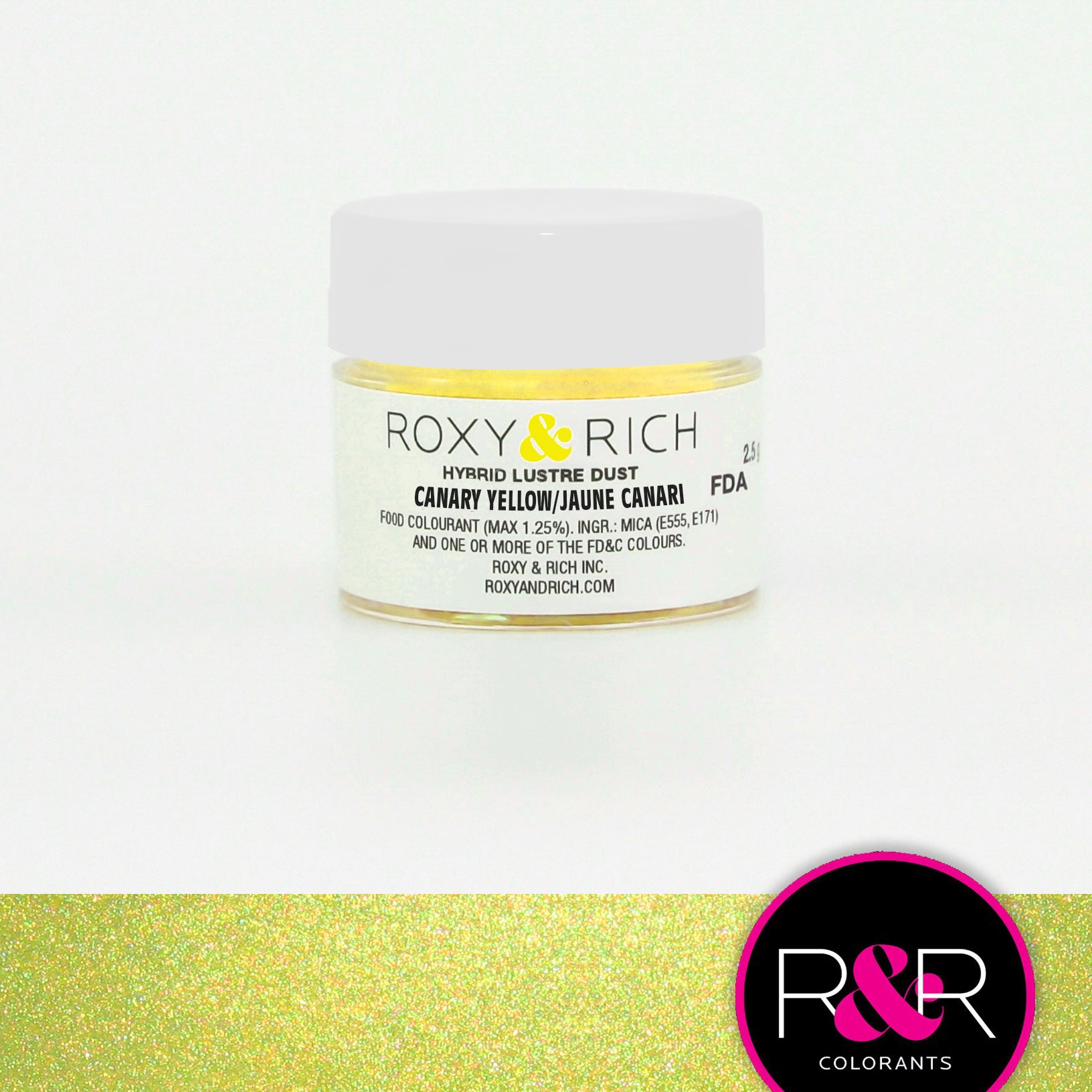 Poudre lustrée hybride Jaune Canari - Roxy & Rich - Poudre lustrée - - La Guilde Culinaire