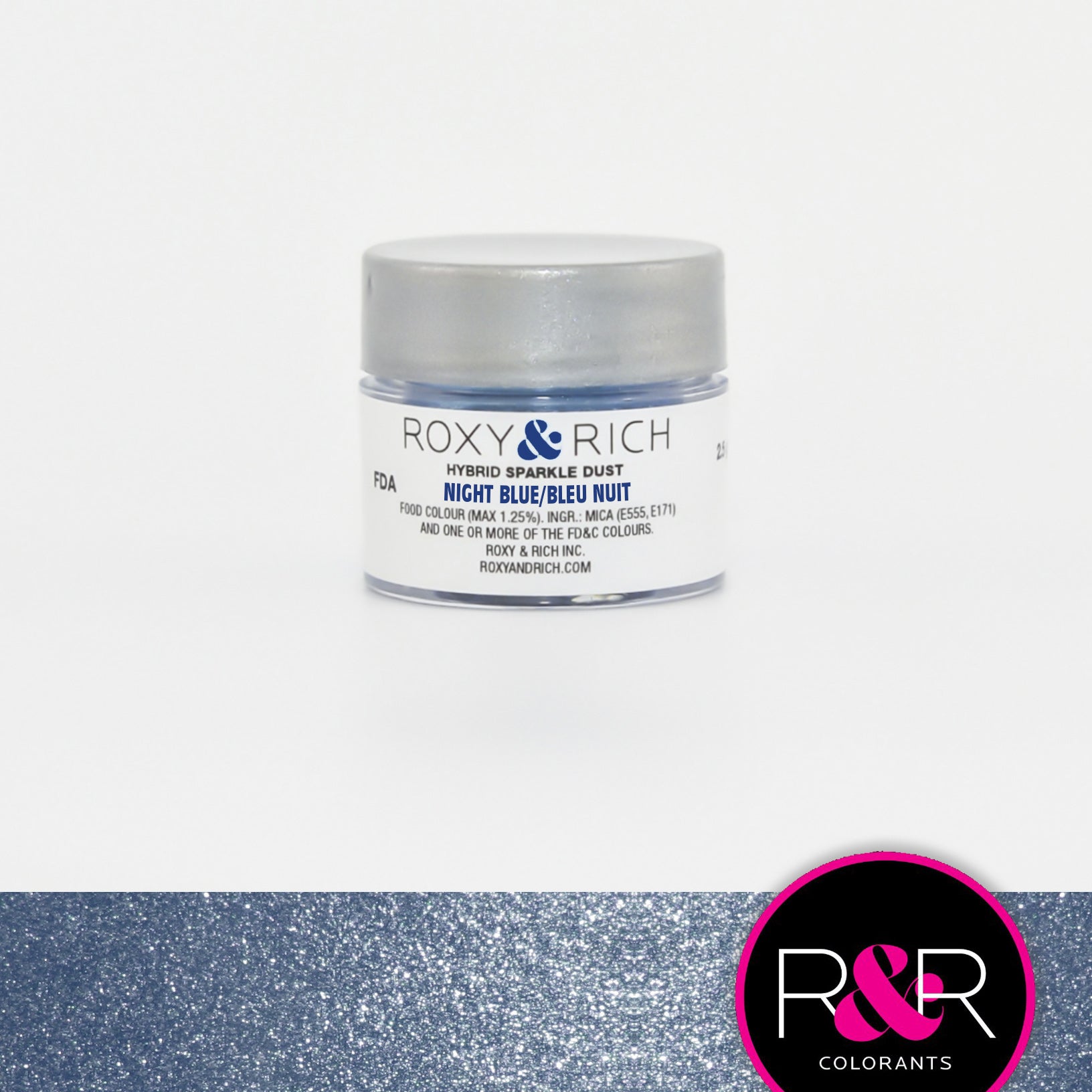 Poudre étincelante hybride Bleu Nuit - Roxy & Rich - Poudre étincelante - - La Guilde Culinaire
